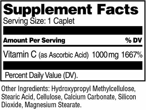 21st Century Vitamin C Supplement Facts