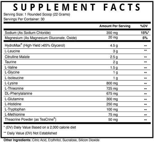 Intra MD EAA Supplement Facts