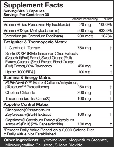 Oxysport Black Supplement Facts