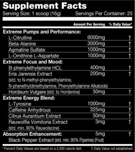 Hypermax Supplement Facts