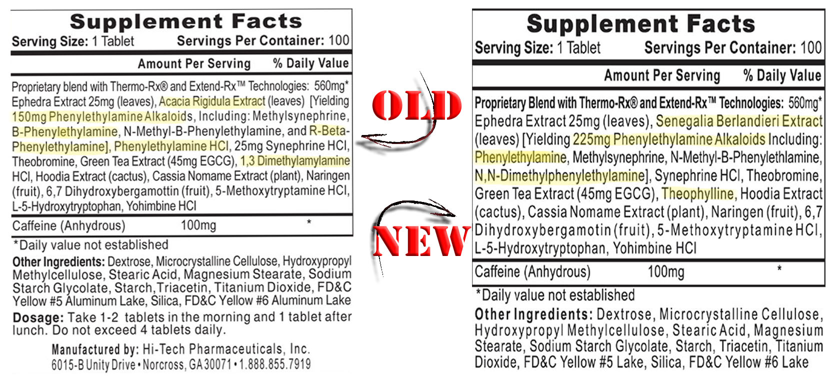 Lipodrene old vs New label