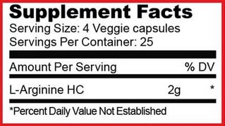 Purus Labs L-Arginine Supplement Facts