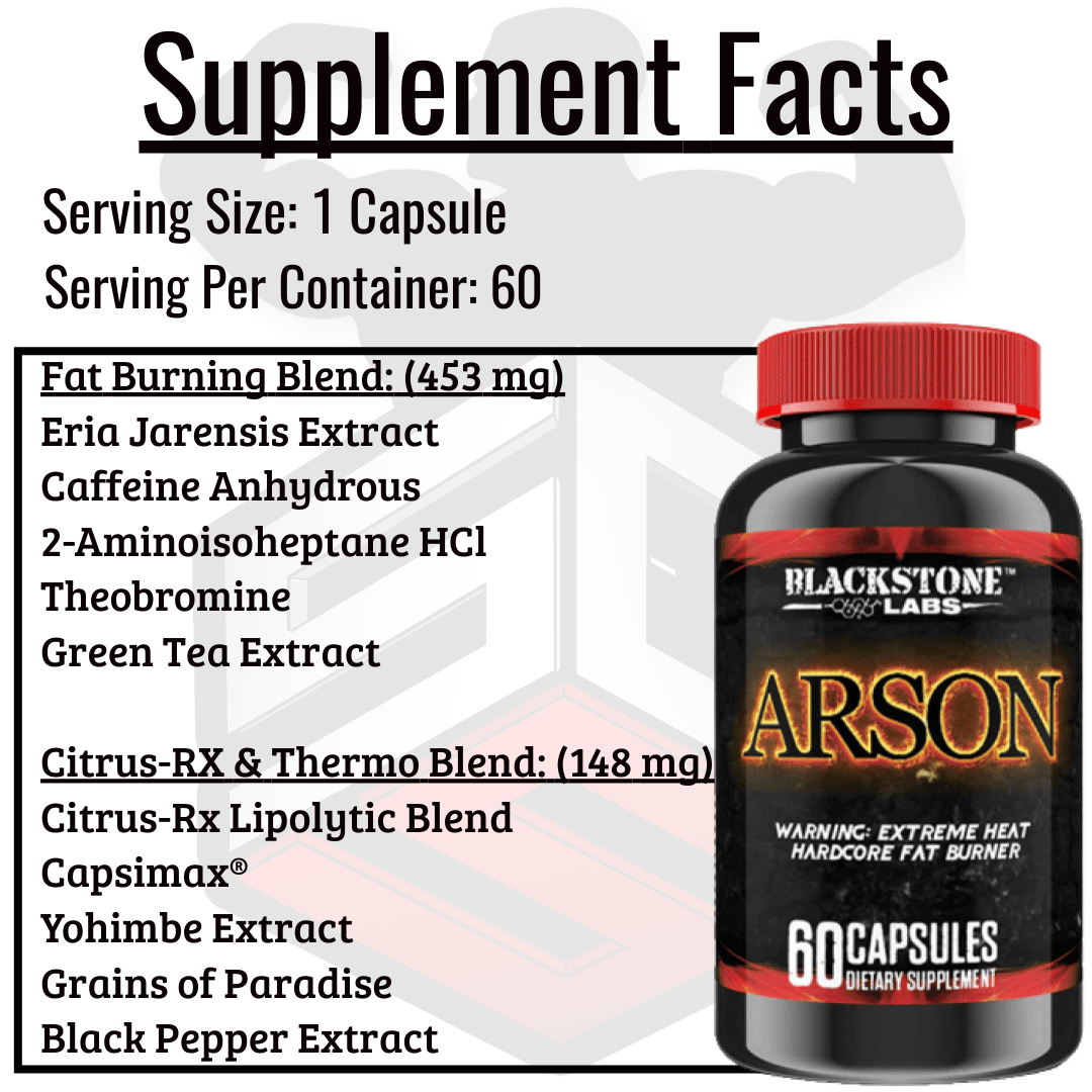 Arson Fat Burner Supplement Facts