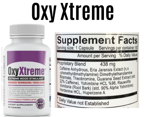 oxy xtreme product + Label 