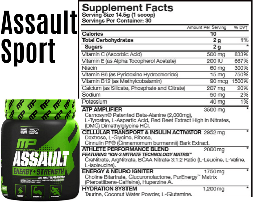 Assault sport top pre workout sf