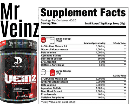 product + Label mr veinz best pre workout