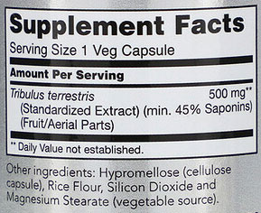 NOW Tribulus Supplement Facts