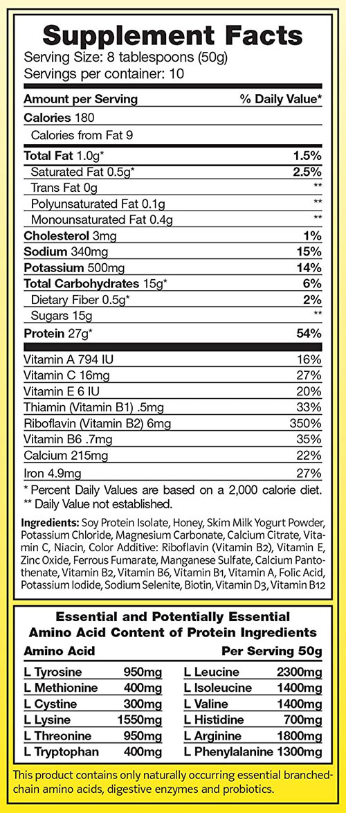 Almased Supplement Facts