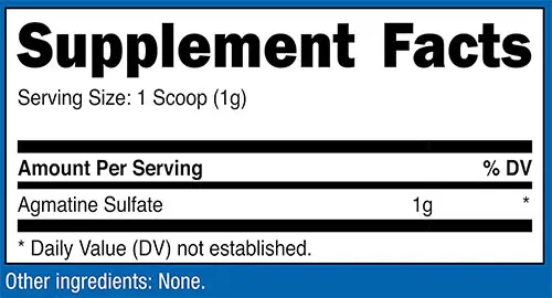 Nutricost Agmatine Powder Supplement Facts Image