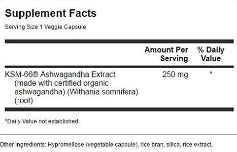 Swanson Ultimate Ashwagandha KSM-66 Supplement Facts