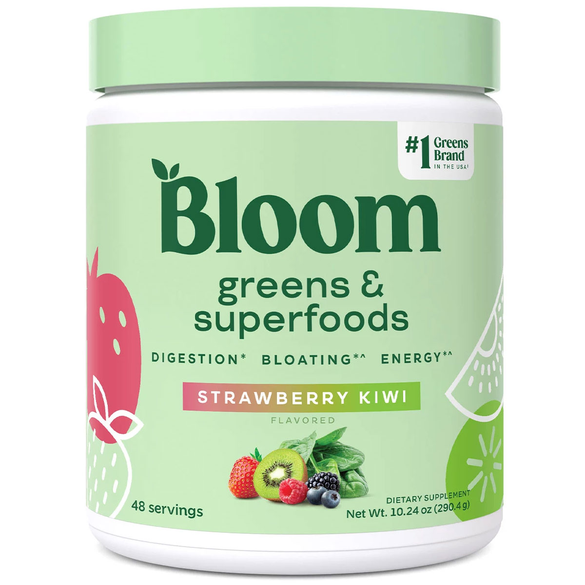 Bloom Greens and Superfoods Powder - Strawberry Kiwi - 48 Servings