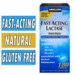 Kirkland Lactase - Fast Acting - 180 Caplets Bottle Image