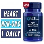 Life Extension Aged Black Garlic - Odorless Extract - 500 mg - 30 Veg Capsules Bottle Image