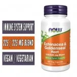 NOW Echinacea & Goldenseal Root - 100 Veg Capsules