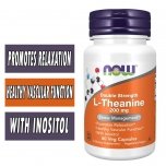 NOW Foods L-Theanine, 200 mg, 60 Veg Caps