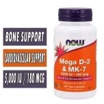 NOW Mega D3 & MK-7 - 60 Veg Capsules