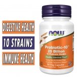 NOW Foods Probiotic 10, 25 Billion, 50 Veg Capsules