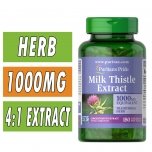 Puritan's Pride Milk Thistle Extract - 1000 mg - 180 Rapid Release Softgels Bottle Image