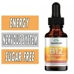 Swanson B12 Cyanocobalamin - Strawberry Liquid - 1000 mcg - 2 fl oz Bottle Image