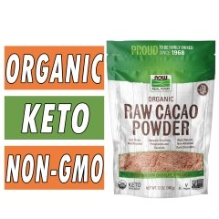 NOW Cacao Powder - Raw & Organic - 12 oz Bag Image