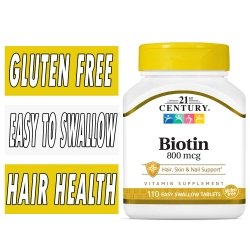 21st Century Biotin 800 mcg Maximum Strength 110 Tabs 