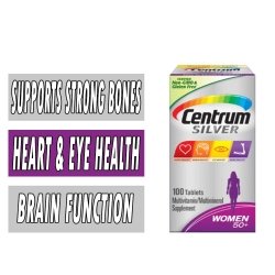 Centrum Silver MultiVitamin for Women 50+ - 100 Tablets Bottle Image