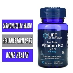 Life Extension Low Dose Vitamin K2 - 45 mcg - 90 Softgels