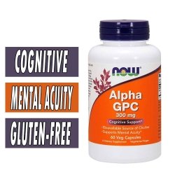 NOW Alpha GPC, 300 mg, 60 Veg Capsules