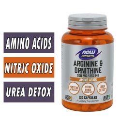 NOW Arginine & Ornithine, Caps