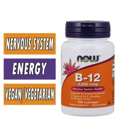 NOW, B-12, 2,000 mcg, 100 Lozenges,