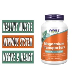 NOW Magnesium Transporters - 180 Veg Capsules