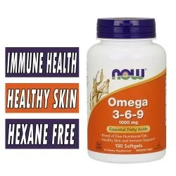 NOW Omega 3 6 9, 1000 mg, 100 Softgels 