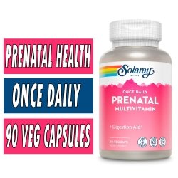 Solaray Once Daily PreNatal MultiVitamin - 90 Veg Caps Bottle Image