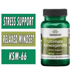 Swanson Ultimate Ashwagandha KSM-66 - 60 Veg Capsules