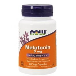 NOW Melatonin, 5mg, 60 Veg Caps