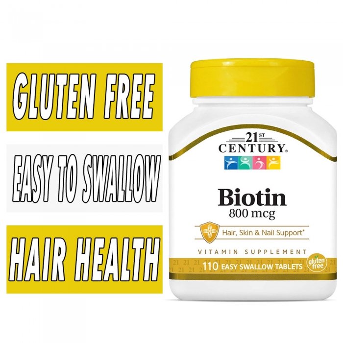 21st Century Biotin 800 mcg Maximum Strength 110 Tabs 