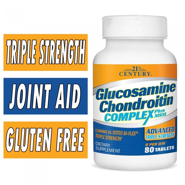 21st Century Glucosamine Chondroitin Complex + MSM Advanced Triple Strength 120 Tabs