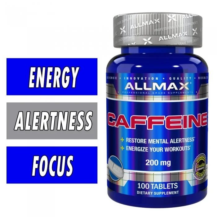 Allmax Caffeine 200mg 100 Tabs Bottle Image