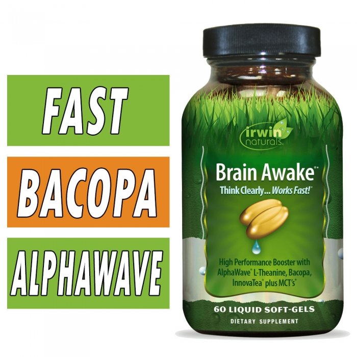 Brain Awake - Irwin Naturals - 60 Liquid Softgels Bottle Image