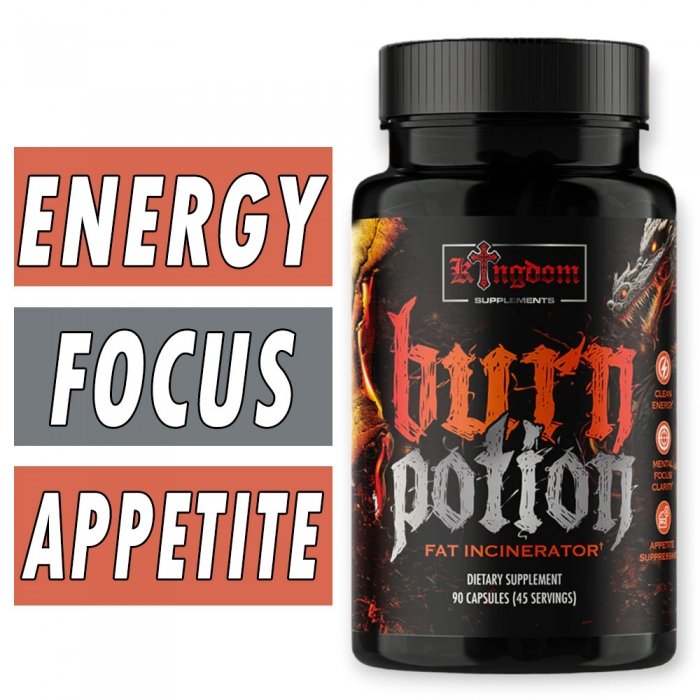 Burn Potion - Kingdom Supplements - 90 Capsules Bottle Image