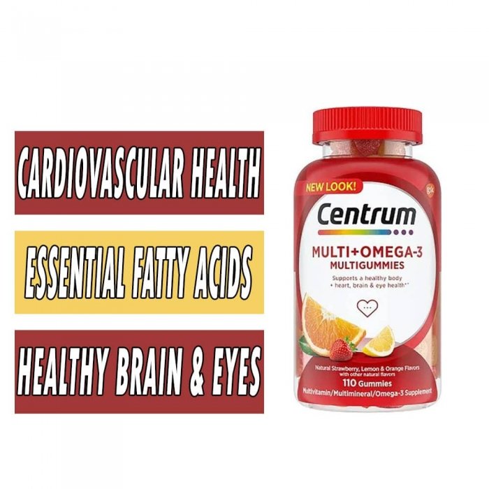 Centrum Multi + Omega 3 MultiGummies - Assorted Fruit - 110 Count bottle image