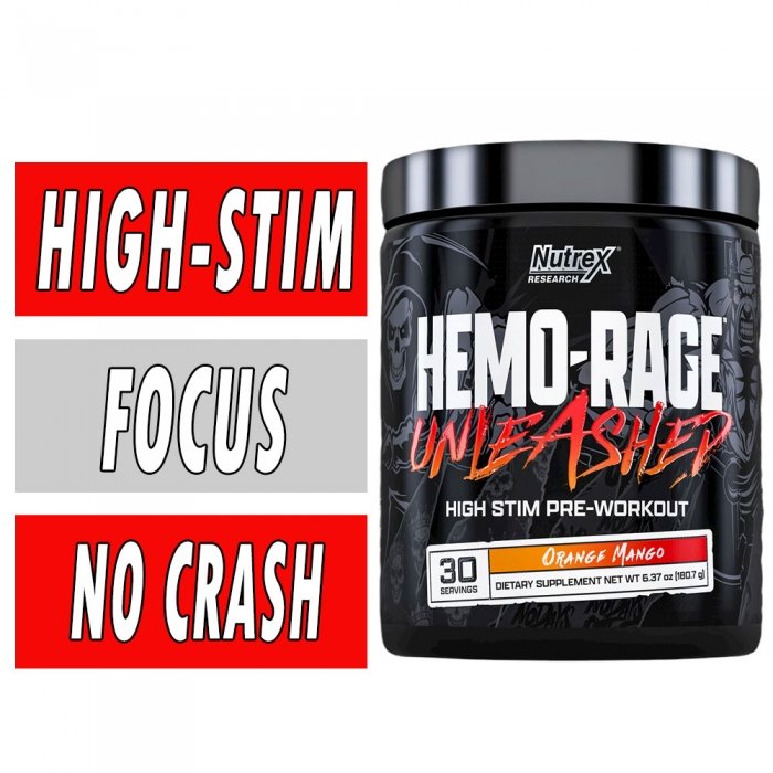 Nutrex Hemo Rage Unleashed - Orange Mango - 30 Servings Bottle Image