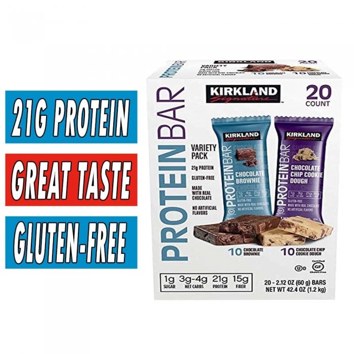 Kirkland Protein Bars, Variety Pack, 20 Count