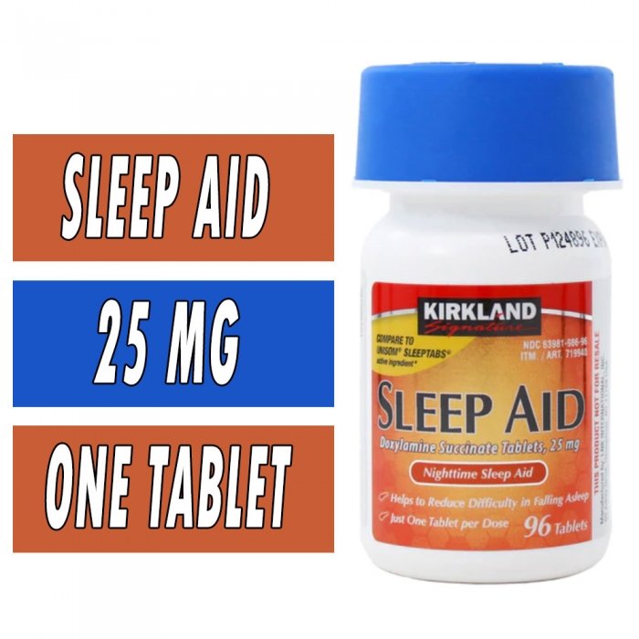 Kirkland Sleep Aid - 96 Tablets Bottle Image