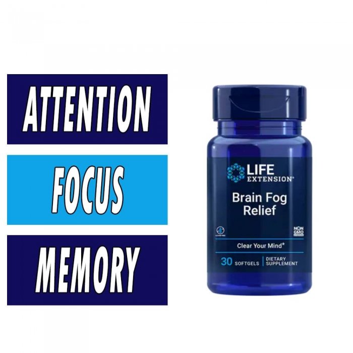 Life Extension Brain Fog Relief - 30 Softgels Bottle Image