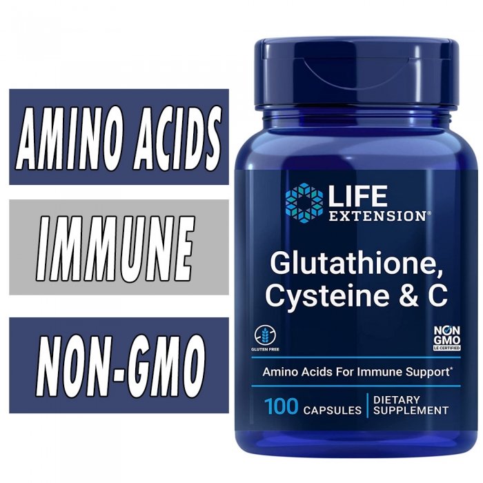 Life Extension Glutathione, Cysteine and C - 100 Capsules Bottle Image