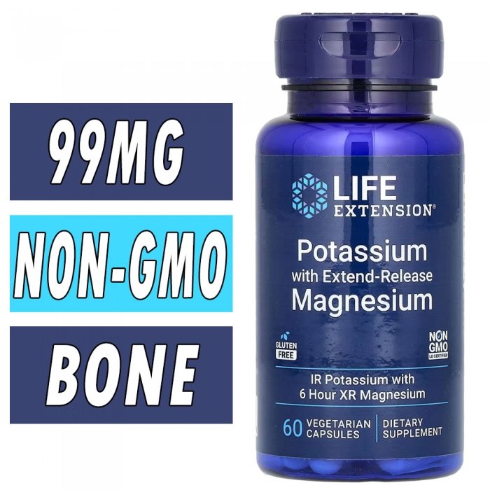 Life Extension Potassium with Extend Release Magnesium Bottle Image