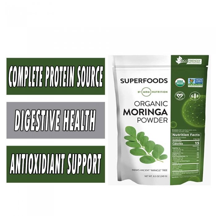 MRM Moringa Powder - Organic - 240 Grams bottle image