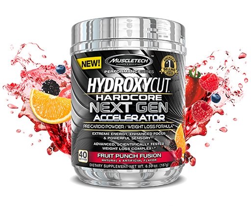 Hydroxycut Hardcore Next Gen Accelerator, By MuscleTech, Fruit Punch, 40 Servings