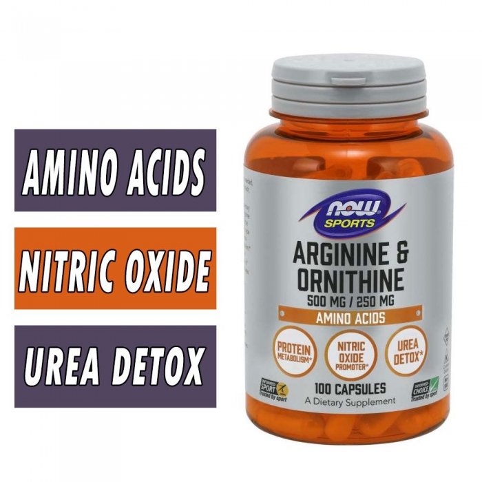 NOW Arginine & Ornithine, Caps